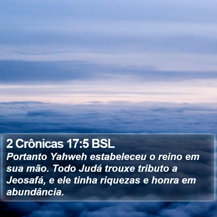 2 Crônicas 17:5 BSL Bible Study