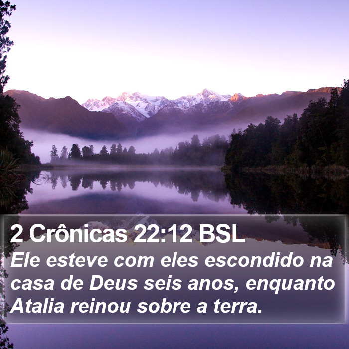 2 Crônicas 22:12 BSL Bible Study