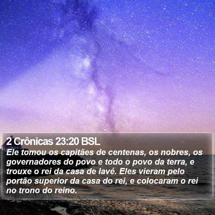 2 Crônicas 23:20 BSL Bible Study