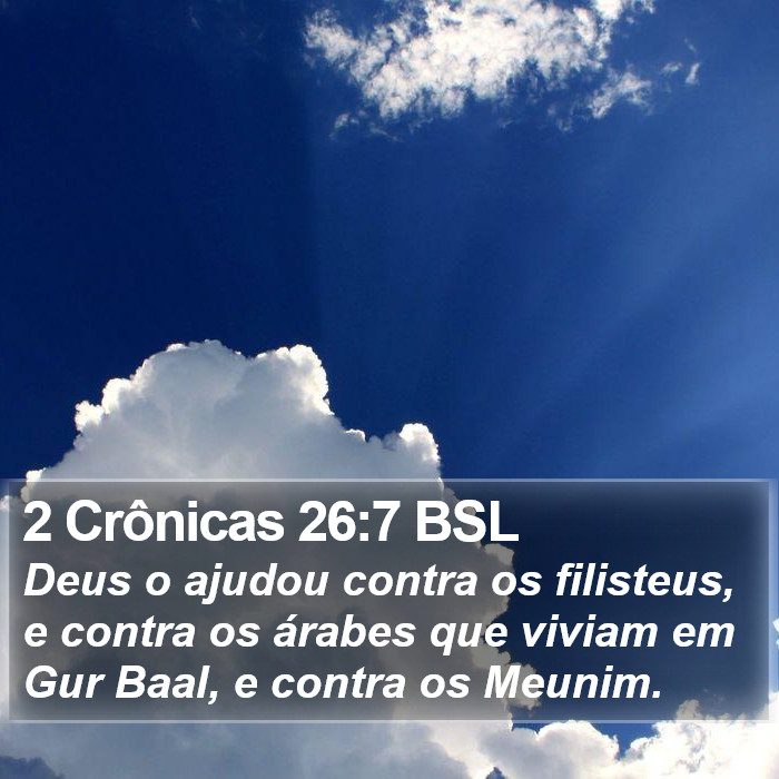 2 Crônicas 26:7 BSL Bible Study