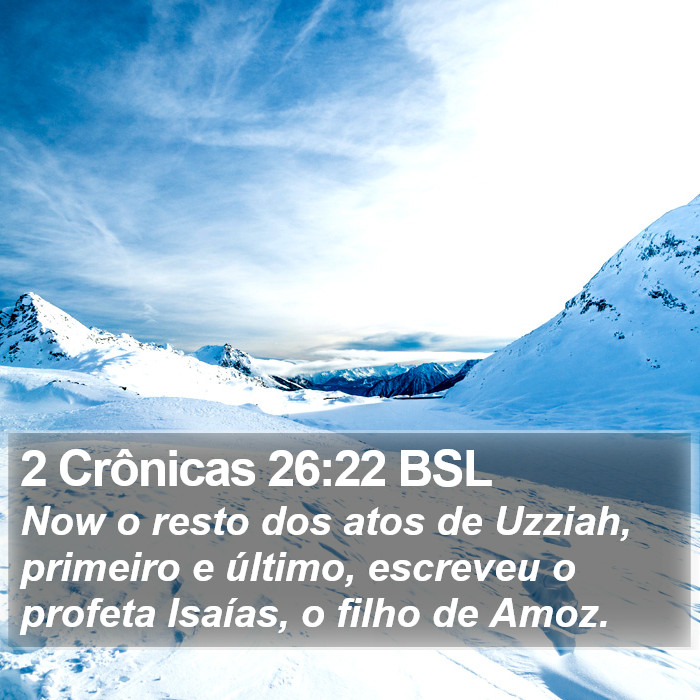 2 Crônicas 26:22 BSL Bible Study