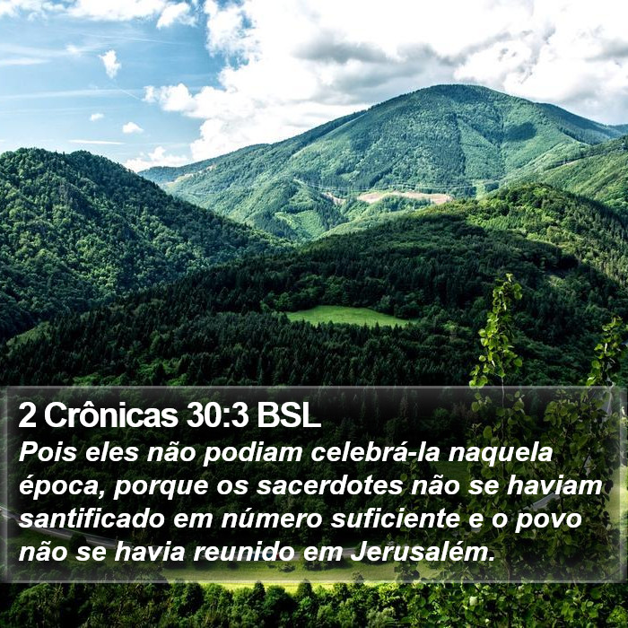 2 Crônicas 30:3 BSL Bible Study