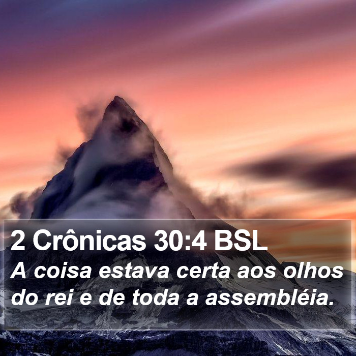 2 Crônicas 30:4 BSL Bible Study