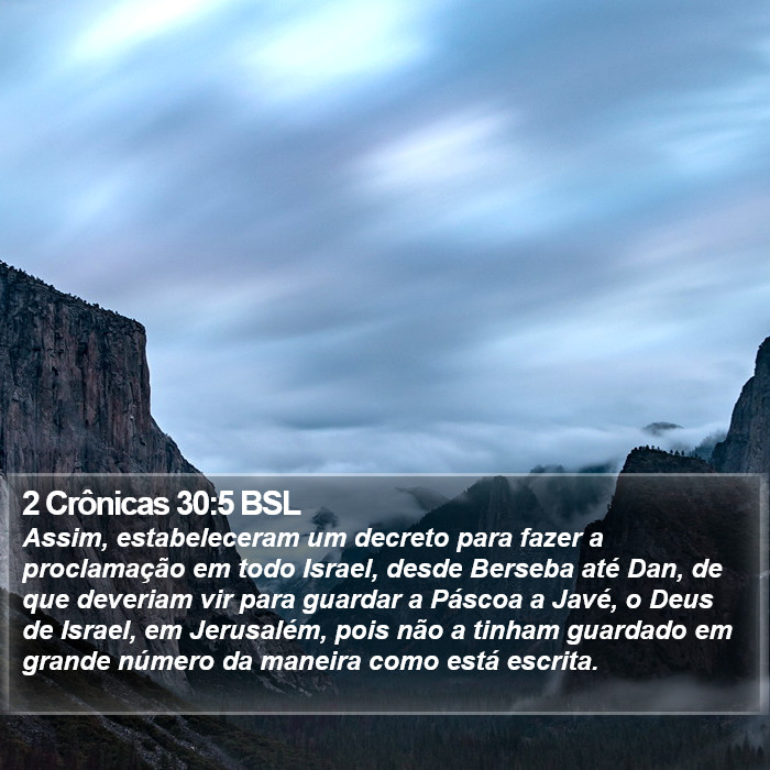 2 Crônicas 30:5 BSL Bible Study