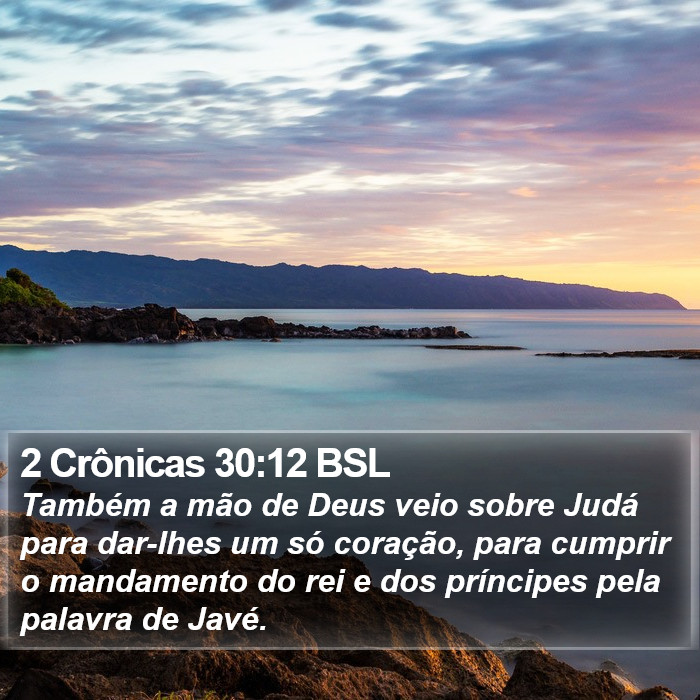 2 Crônicas 30:12 BSL Bible Study