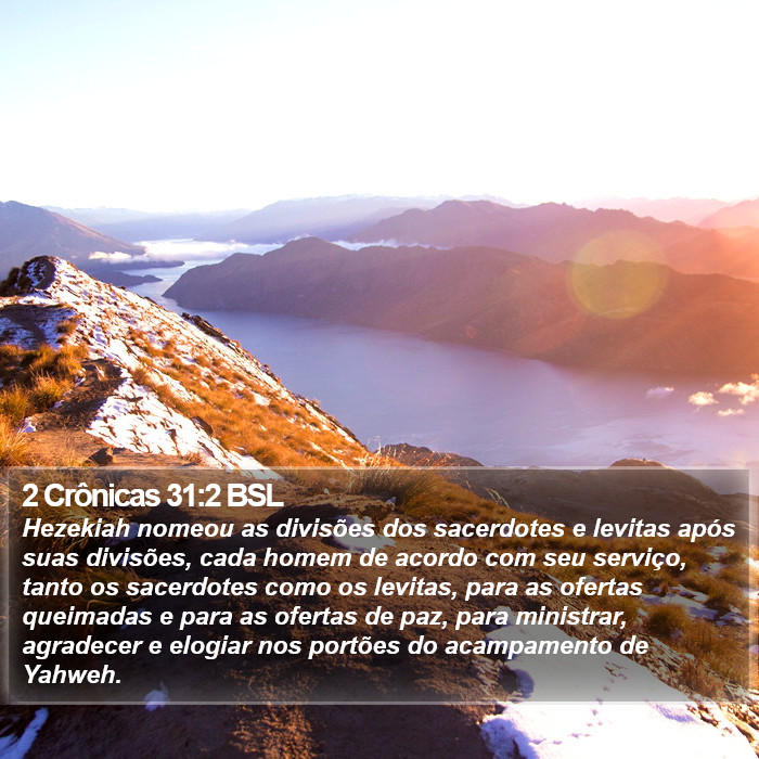 2 Crônicas 31:2 BSL Bible Study