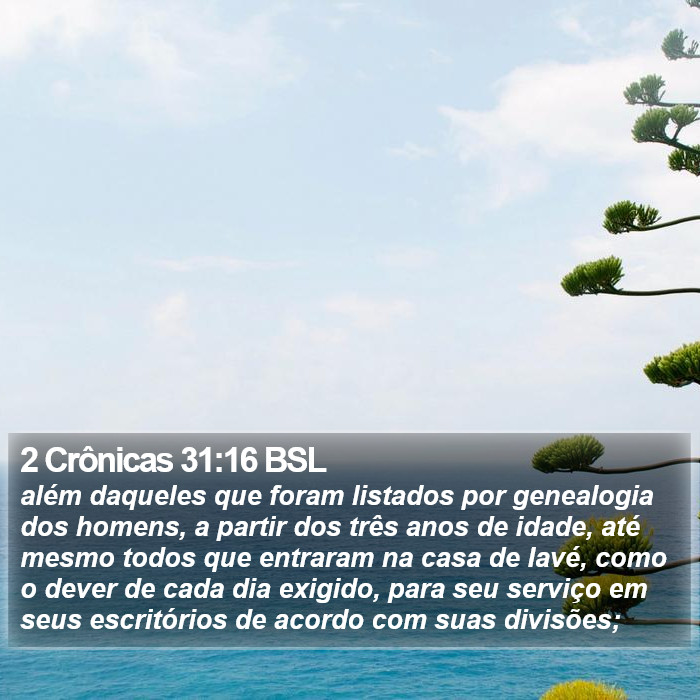2 Crônicas 31:16 BSL Bible Study