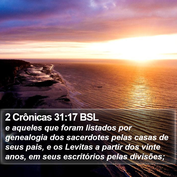 2 Crônicas 31:17 BSL Bible Study