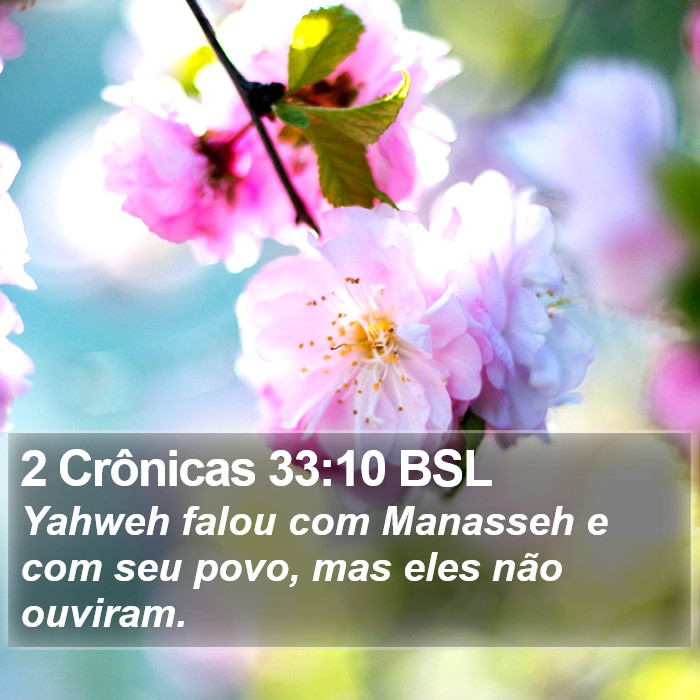 2 Crônicas 33:10 BSL Bible Study