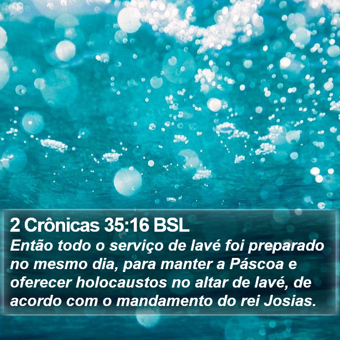 2 Crônicas 35:16 BSL Bible Study