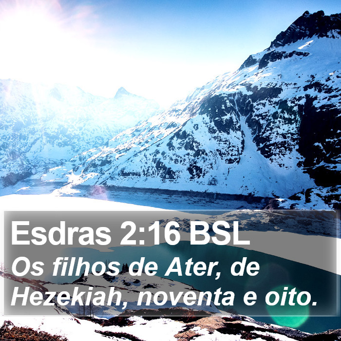 Esdras 2:16 BSL Bible Study