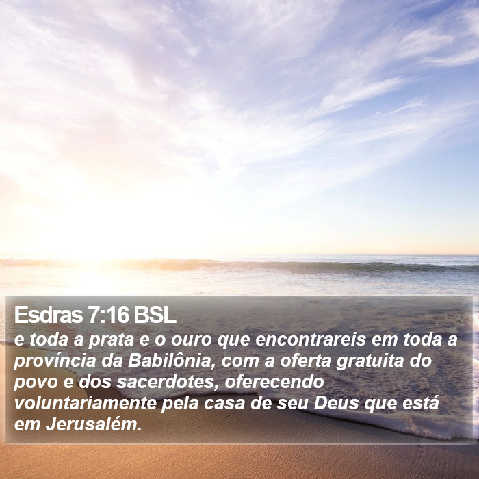 Esdras 7:16 BSL Bible Study