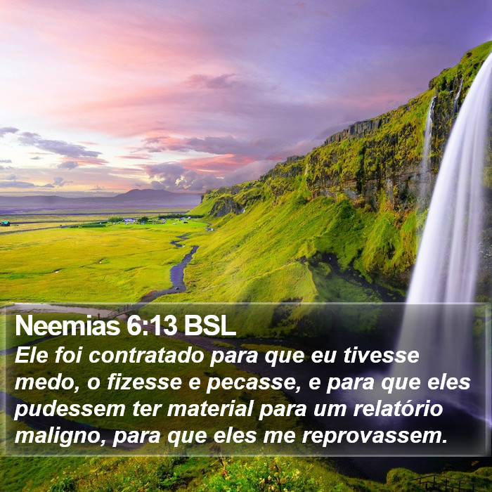 Neemias 6:13 BSL Bible Study