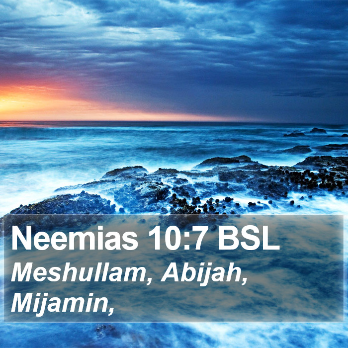 Neemias 10:7 BSL Bible Study