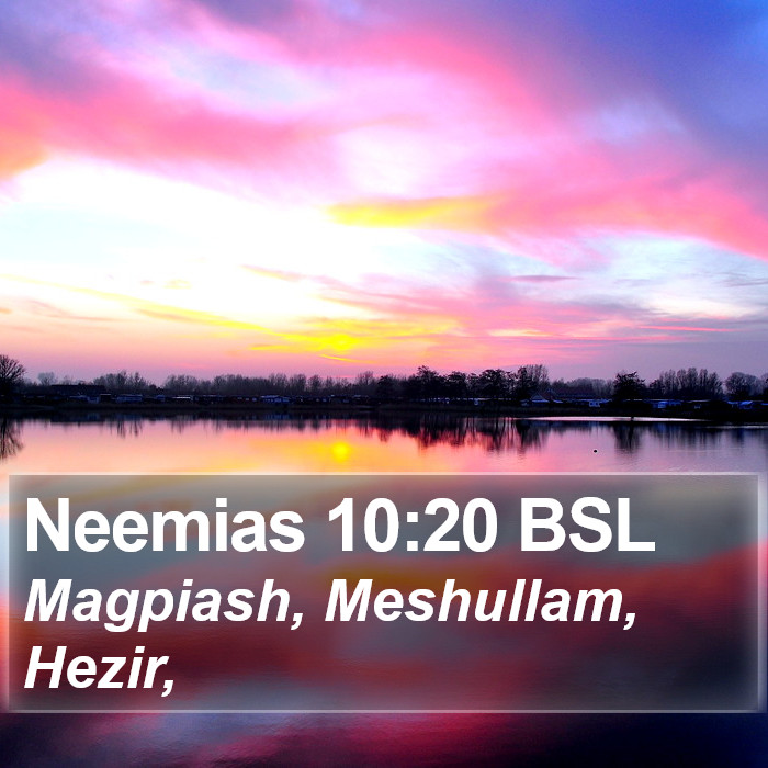 Neemias 10:20 BSL Bible Study