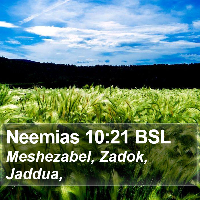 Neemias 10:21 BSL Bible Study