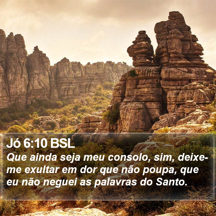 Jó 6:10 BSL Bible Study