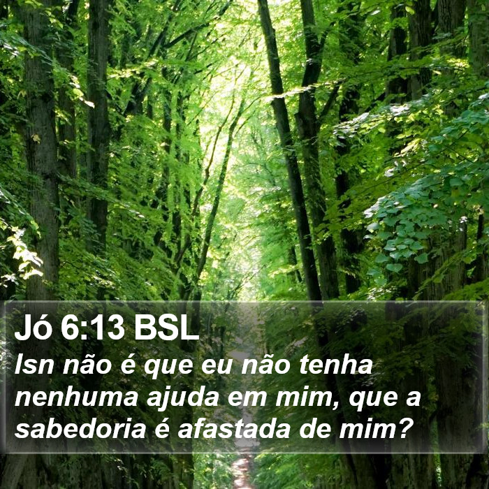 Jó 6:13 BSL Bible Study