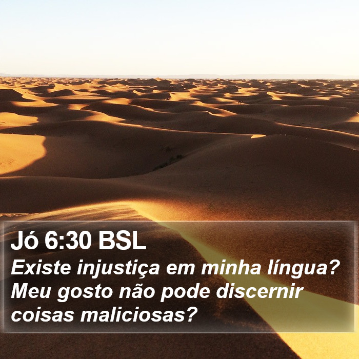 Jó 6:30 BSL Bible Study