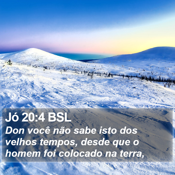 Jó 20:4 BSL Bible Study