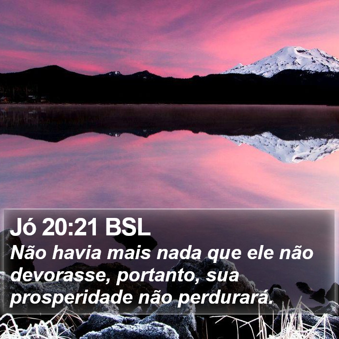 Jó 20:21 BSL Bible Study