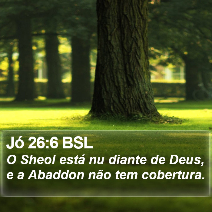 Jó 26:6 BSL Bible Study