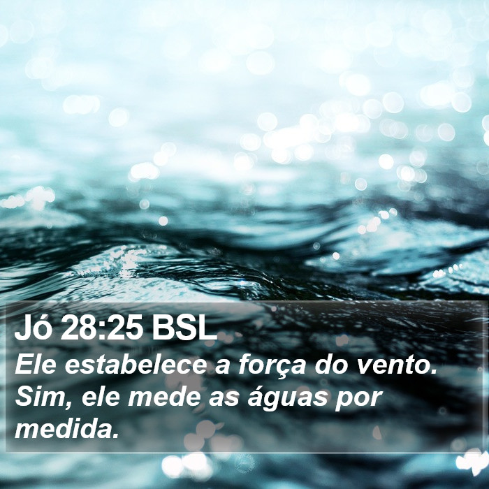 Jó 28:25 BSL Bible Study