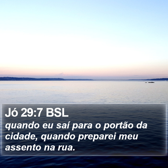 Jó 29:7 BSL Bible Study