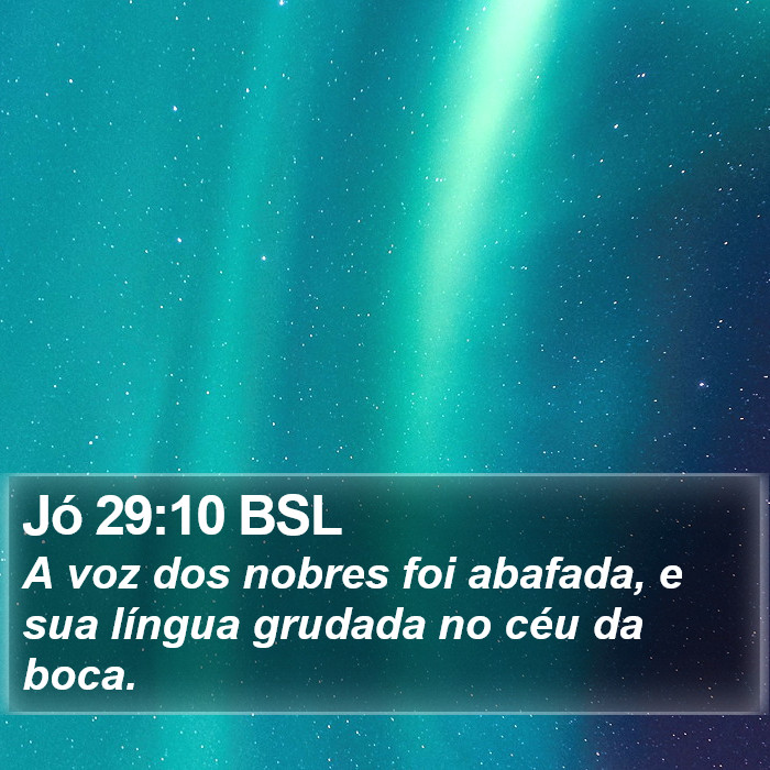 Jó 29:10 BSL Bible Study