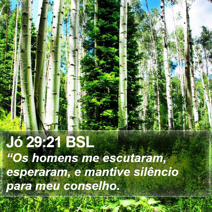 Jó 29:21 BSL Bible Study