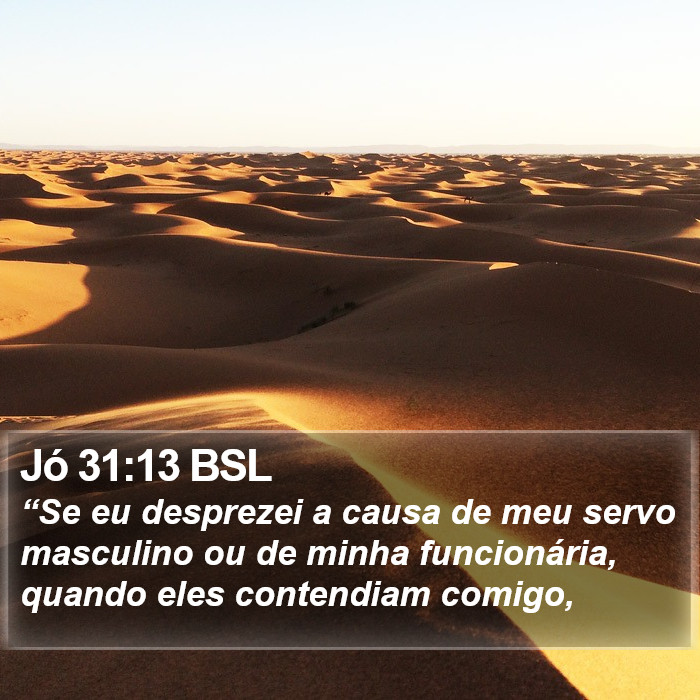 Jó 31:13 BSL Bible Study