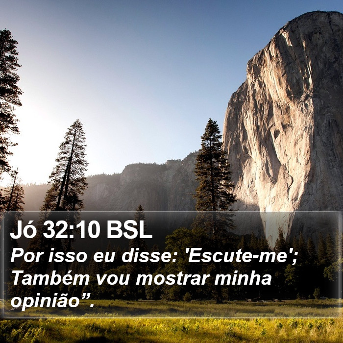 Jó 32:10 BSL Bible Study