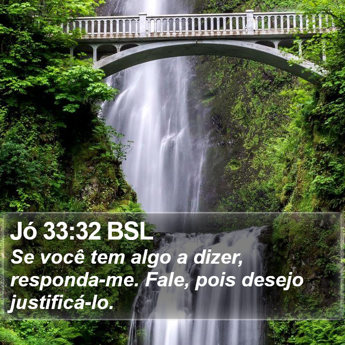 Jó 33:32 BSL Bible Study