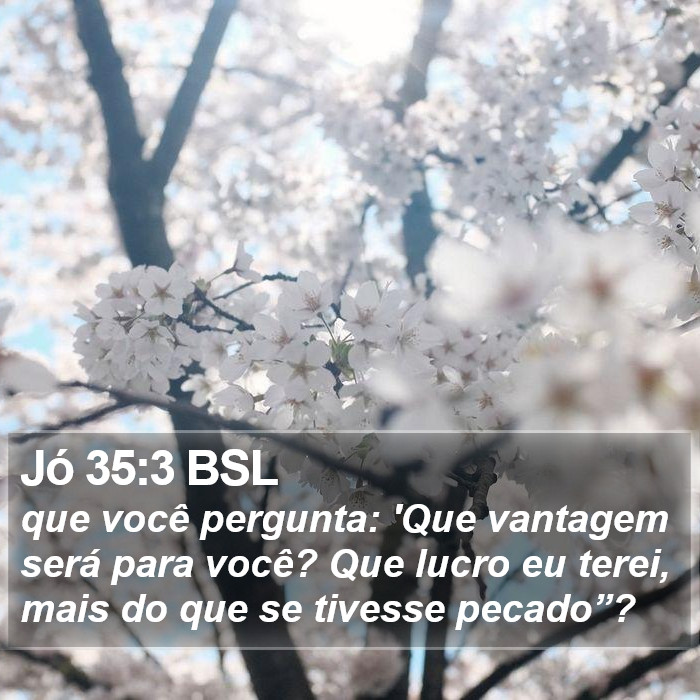 Jó 35:3 BSL Bible Study