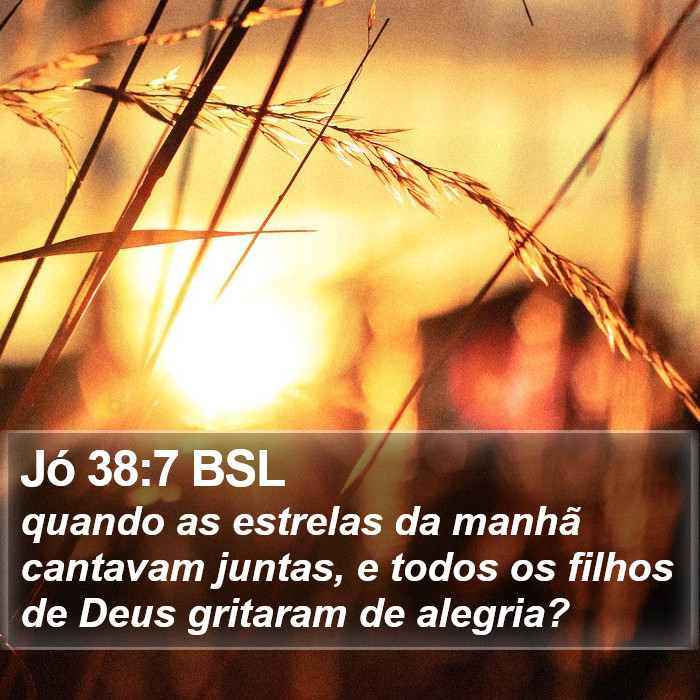 Jó 38:7 BSL Bible Study