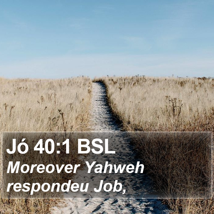 Jó 40:1 BSL Bible Study