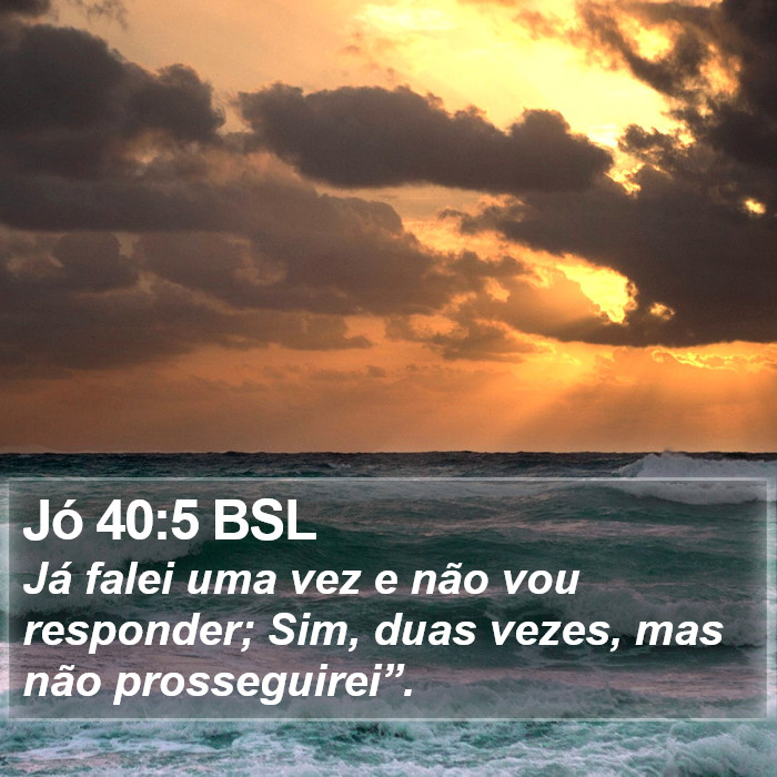 Jó 40:5 BSL Bible Study