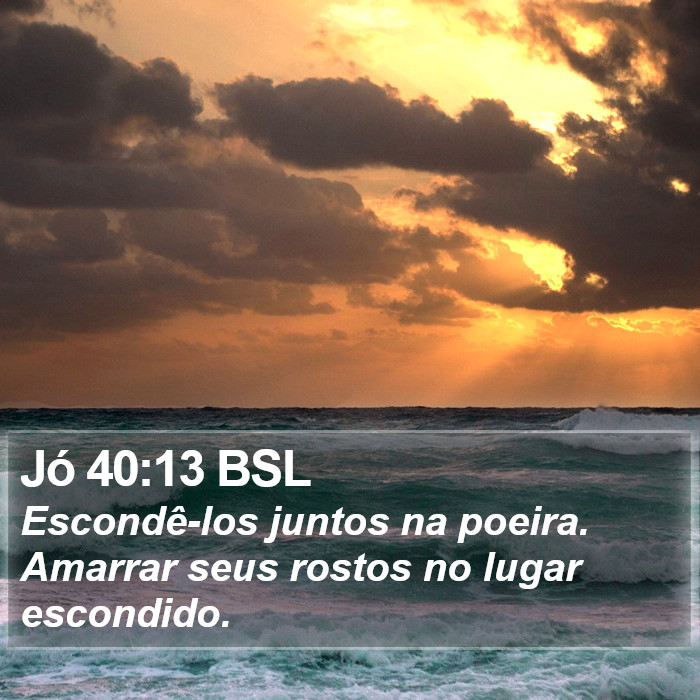 Jó 40:13 BSL Bible Study