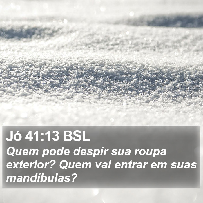 Jó 41:13 BSL Bible Study