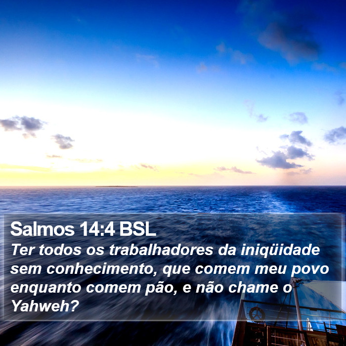 Salmos 14:4 BSL Bible Study