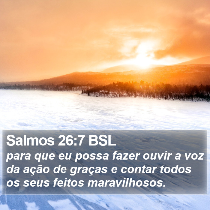 Salmos 26:7 BSL Bible Study