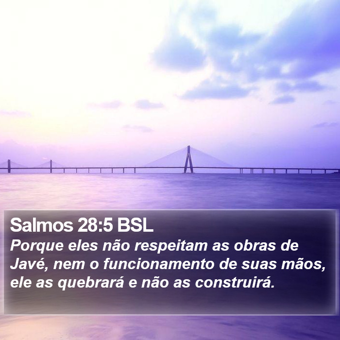 Salmos 28:5 BSL Bible Study