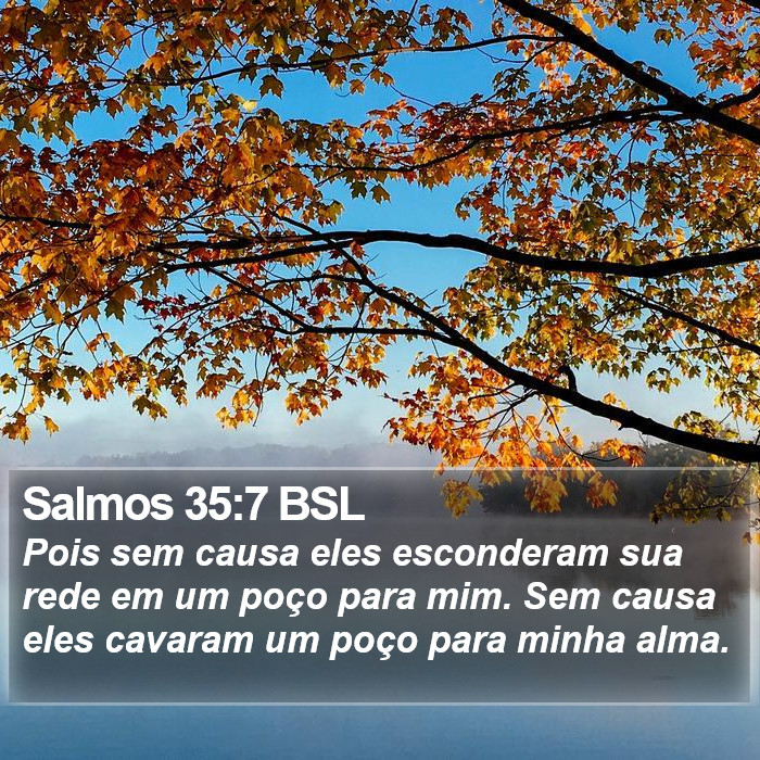Salmos 35:7 BSL Bible Study