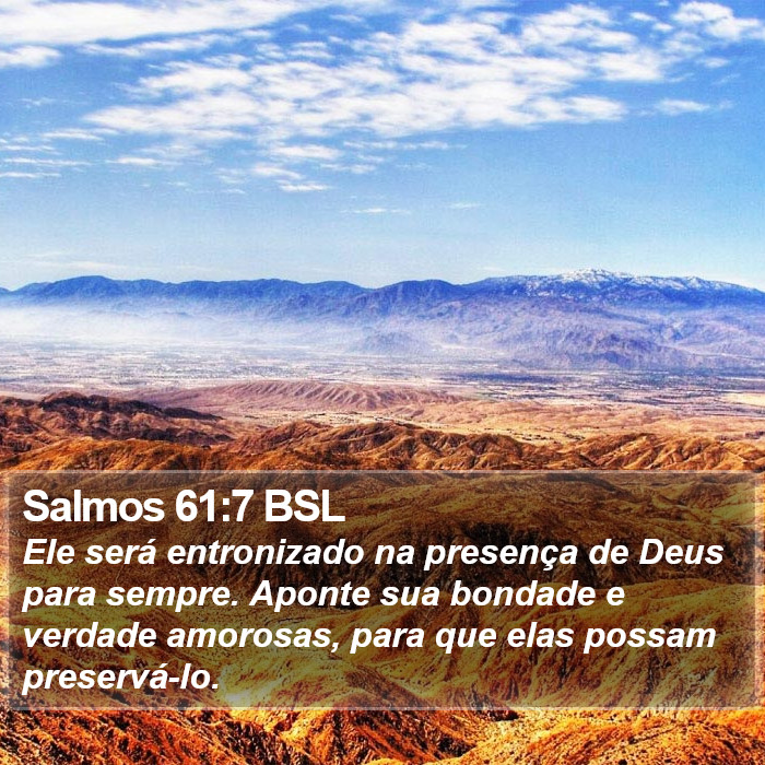 Salmos 61:7 BSL Bible Study