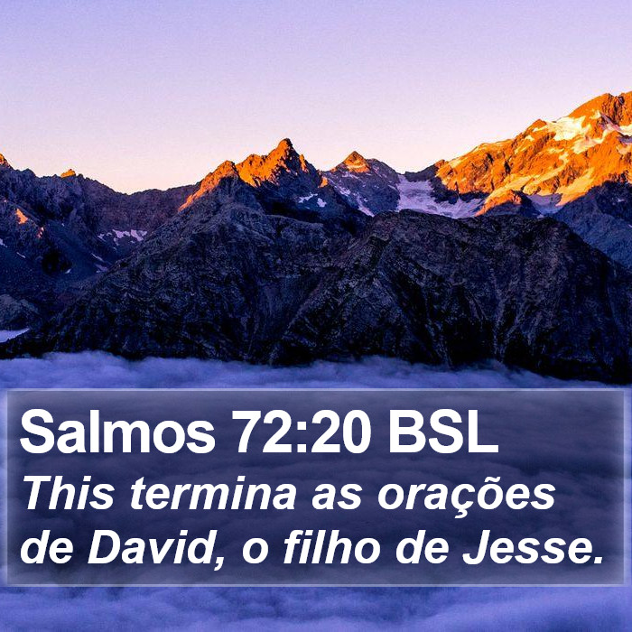 Salmos 72:20 BSL Bible Study