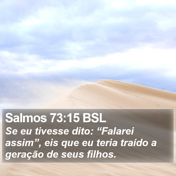Salmos 73:15 BSL Bible Study