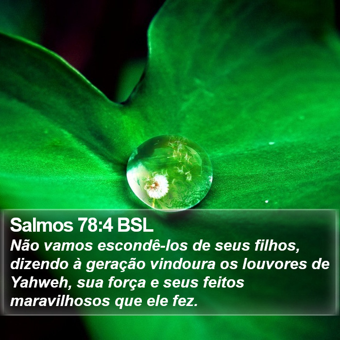 Salmos 78:4 BSL Bible Study