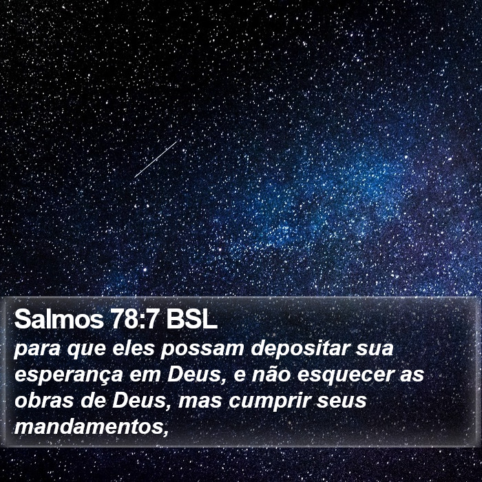 Salmos 78:7 BSL Bible Study