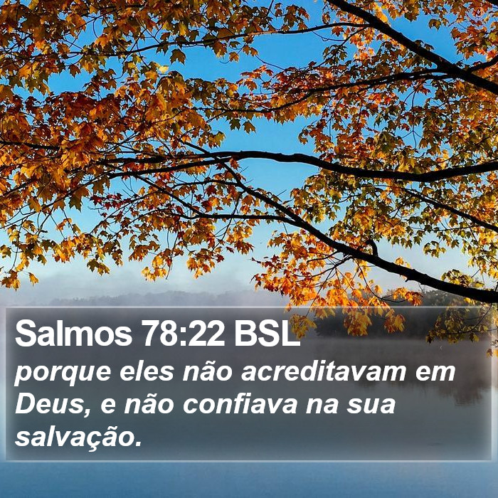 Salmos 78:22 BSL Bible Study