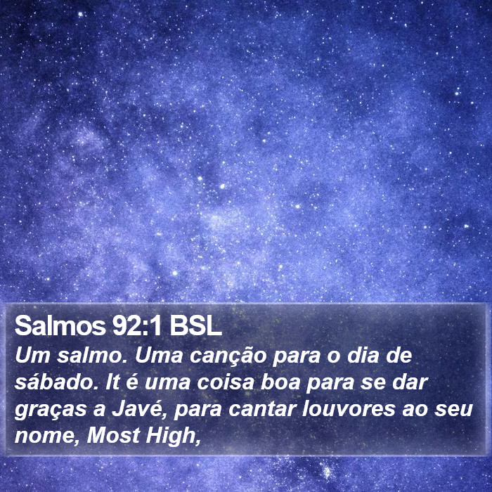 Salmos 92:1 BSL Bible Study